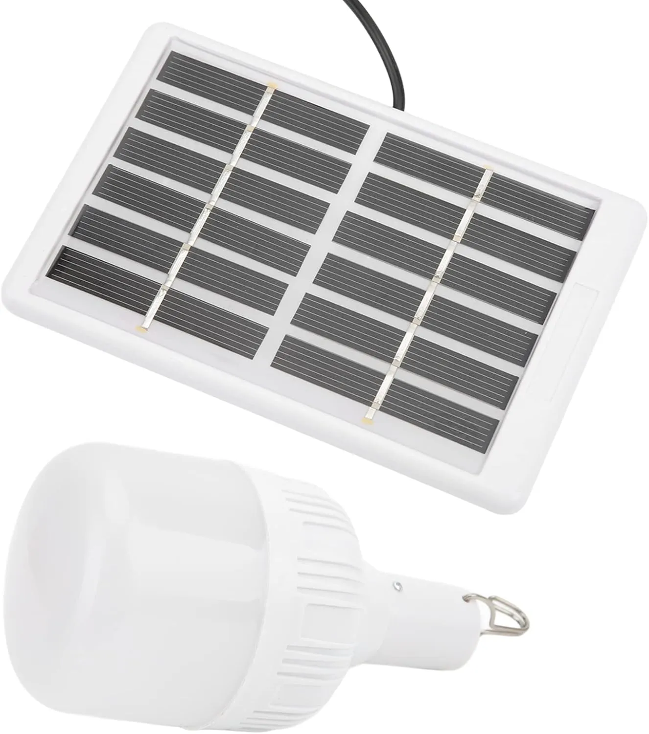 Rechargeable Light Bulb, Solar Light Bulbs for Outside Portable Rechargeable with Solar Panel for Camping Tent