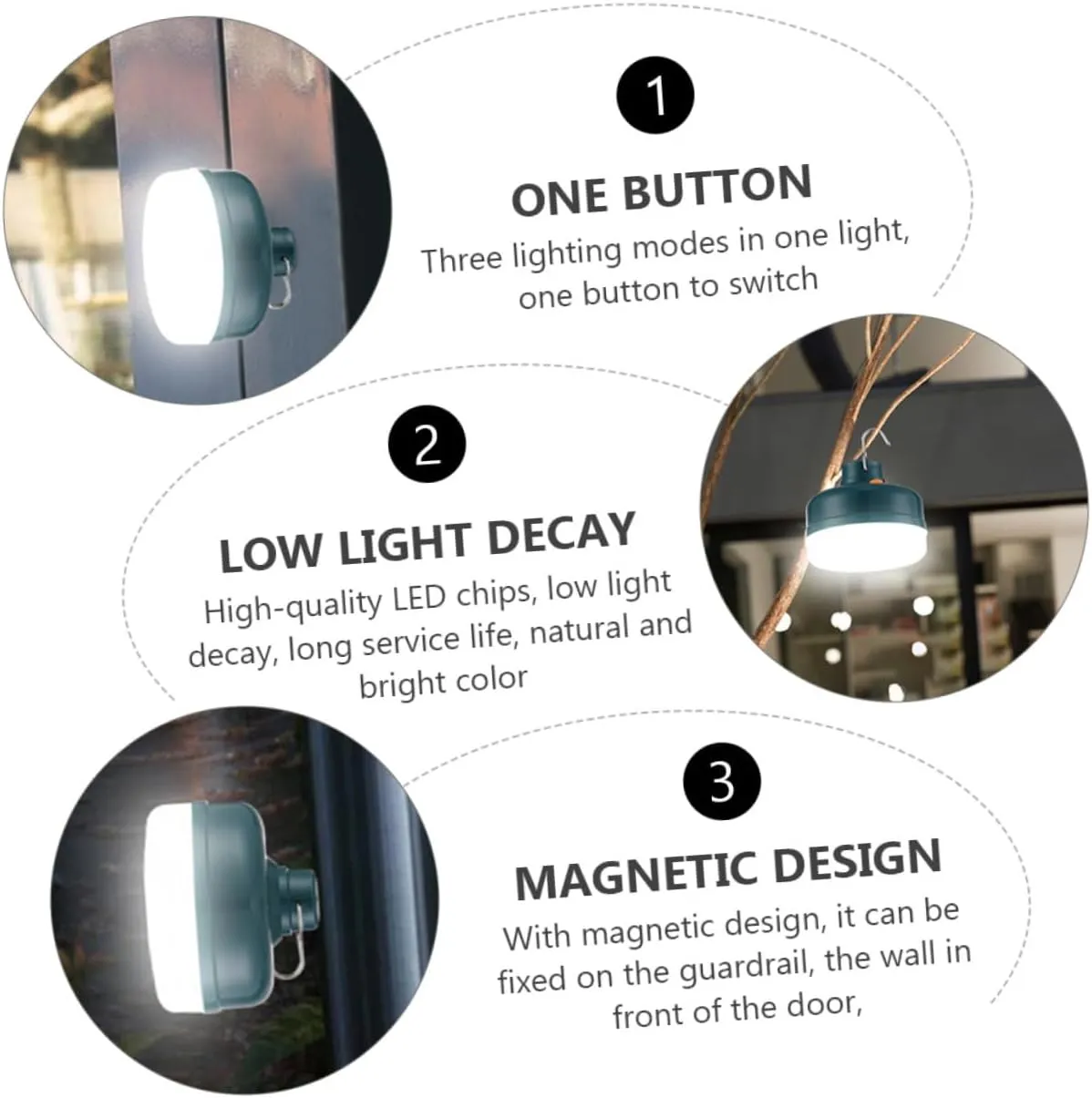Rechargeable Outdoor Led Camping Light Tent Lamp Magnetic Design for Versatile Use High Brightness Wide Illumination for Night Markets Emergencies Camping