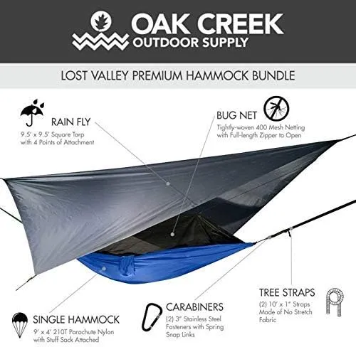 Recreation Camping Hammock with Mosquito Net and Rain Fly Tarp,Portable Parachute Tree Hammock Nylon Swing Hammocks Sun Shelter Rain Fly Gifts for Hikers