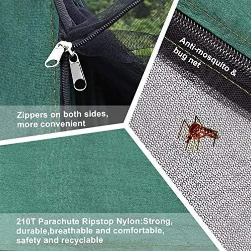 Recreation Camping Hammock with Mosquito Net and Rain Fly Tarp,Portable Parachute Tree Hammock Nylon Swing Hammocks Sun Shelter Rain Fly Gifts for Hikers