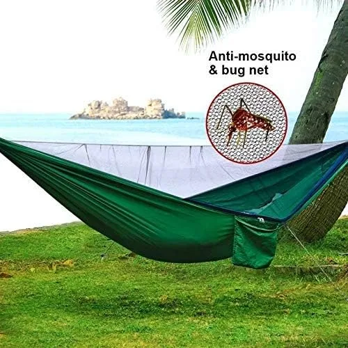 Recreation Camping Hammock with Mosquito Net and Rain Fly Tarp,Portable Parachute Tree Hammock Nylon Swing Hammocks Sun Shelter Rain Fly Gifts for Hikers