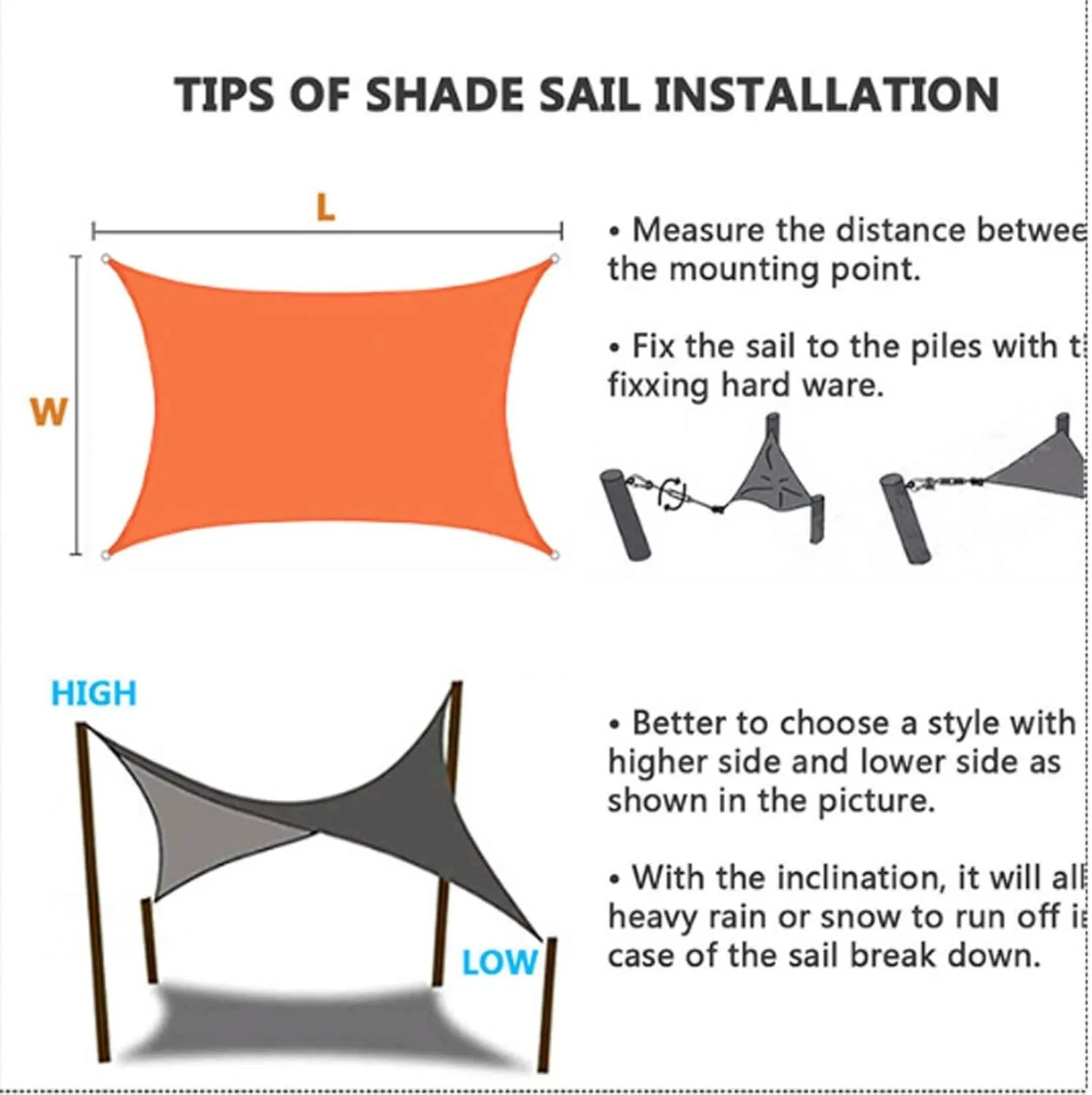 Rectangle Sun Shade Sail Waterproof UV Block Canopy for Swimming Pool, Hammock, Outdoor, Oxford Cloth Awning(Red,4mx5m)