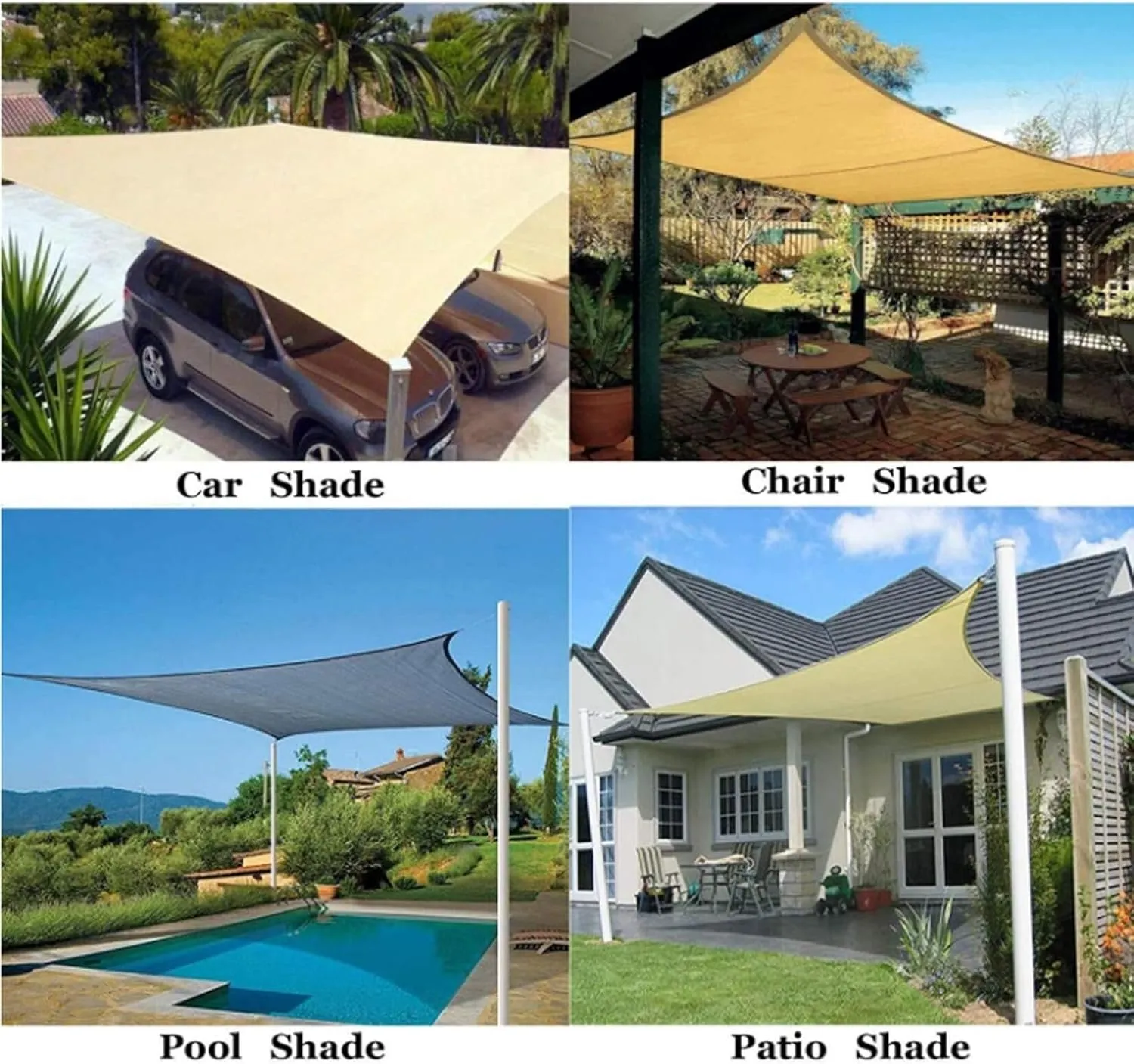 Rectangle Sun Shade Sail Waterproof UV Block Canopy for Swimming Pool, Hammock, Outdoor, Oxford Cloth Awning(Red,4mx5m)
