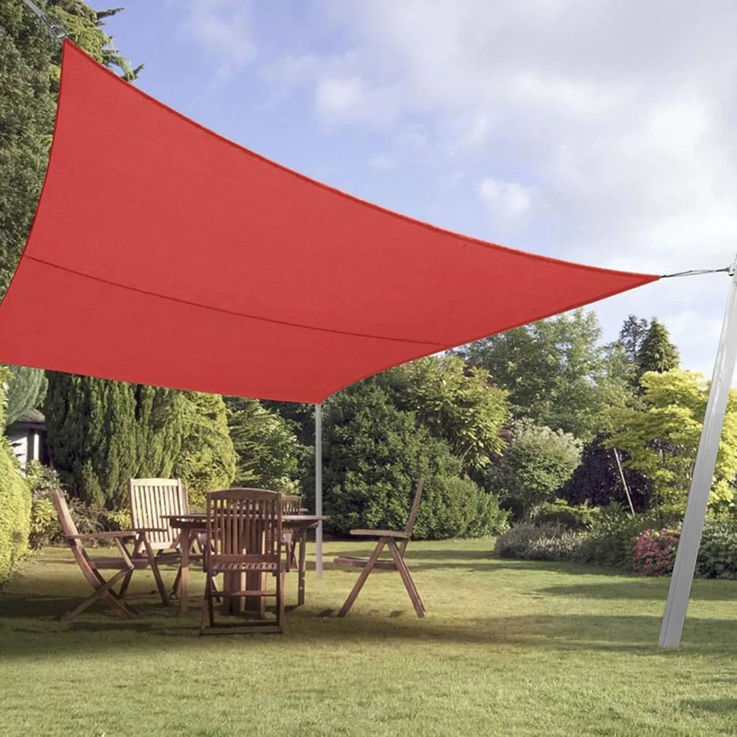 Rectangle Sun Shade Sail Waterproof UV Block Canopy for Swimming Pool, Hammock, Outdoor, Oxford Cloth Awning(Red,4mx5m)