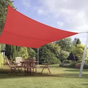 Rectangle Sun Shade Sail Waterproof UV Block Canopy for Swimming Pool, Hammock, Outdoor, Oxford Cloth Awning(Red,4mx5m)