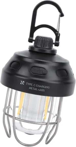 Retro Camping Lantern, Stepless Dimming Rechargeable Vintage Tent Lamp 2000mAh Power Bank Metal Tent Light for Patio Hiking