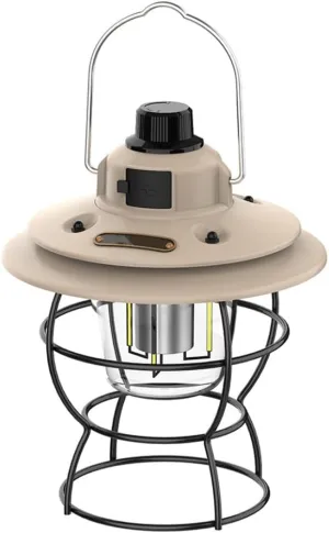 Retro Camping Light USB Rechargeable Camping Lantern Portable Tent Light for Travel Fishing Hiking