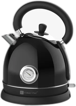 Retro Electric Hot Water Kettle with Speed Boil Tech, Bpa-Free, 1.8, Stainless Steel, Black