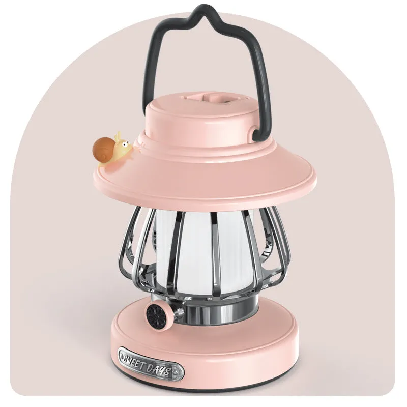 Retro Snail Camping Night Light – Rechargeable Portable LED Lantern