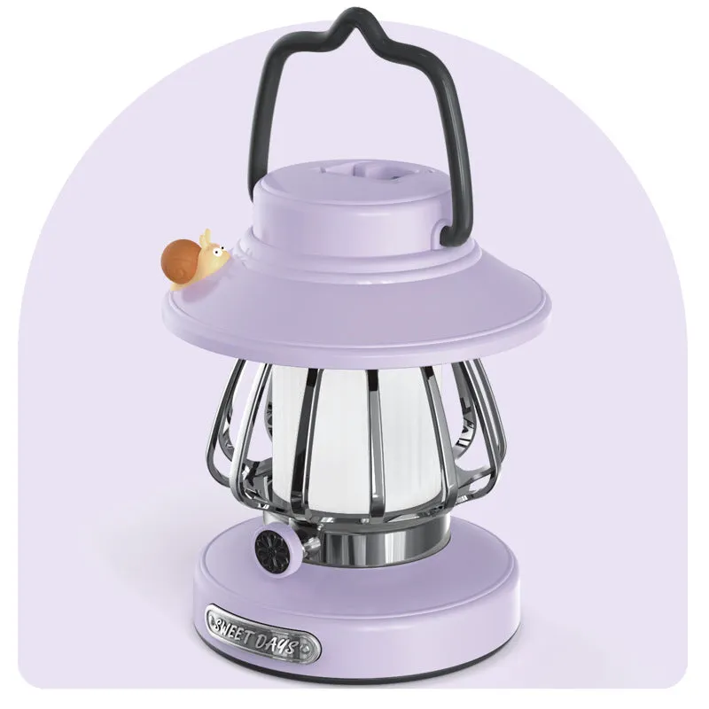 Retro Snail Camping Night Light – Rechargeable Portable LED Lantern