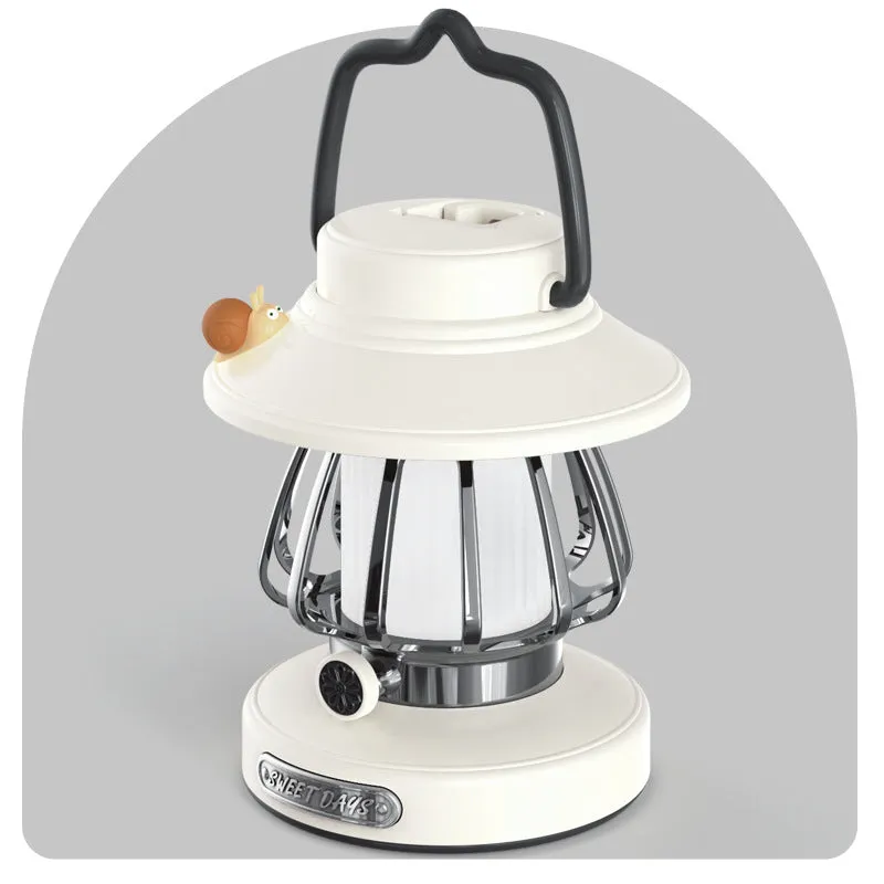 Retro Snail Camping Night Light – Rechargeable Portable LED Lantern