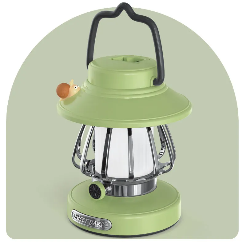 Retro Snail Camping Night Light – Rechargeable Portable LED Lantern