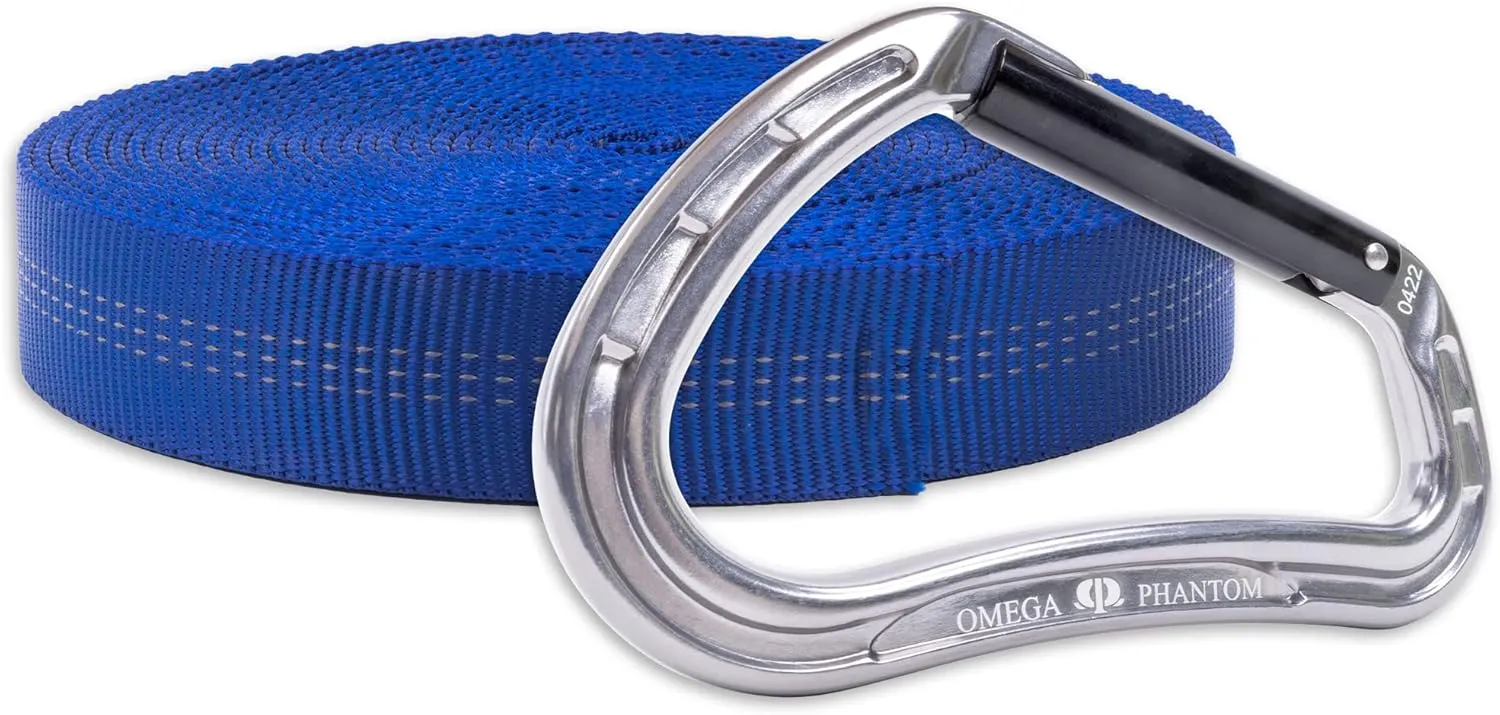 Rock-N-Rescue Premium 25-Foot Tubular Nylon Webbing - Professional Grade Climbing & Rescue Equipment, High-Strength Utility Strap with Locking Carabiner, Safety Gear for Firefighters & Climbers