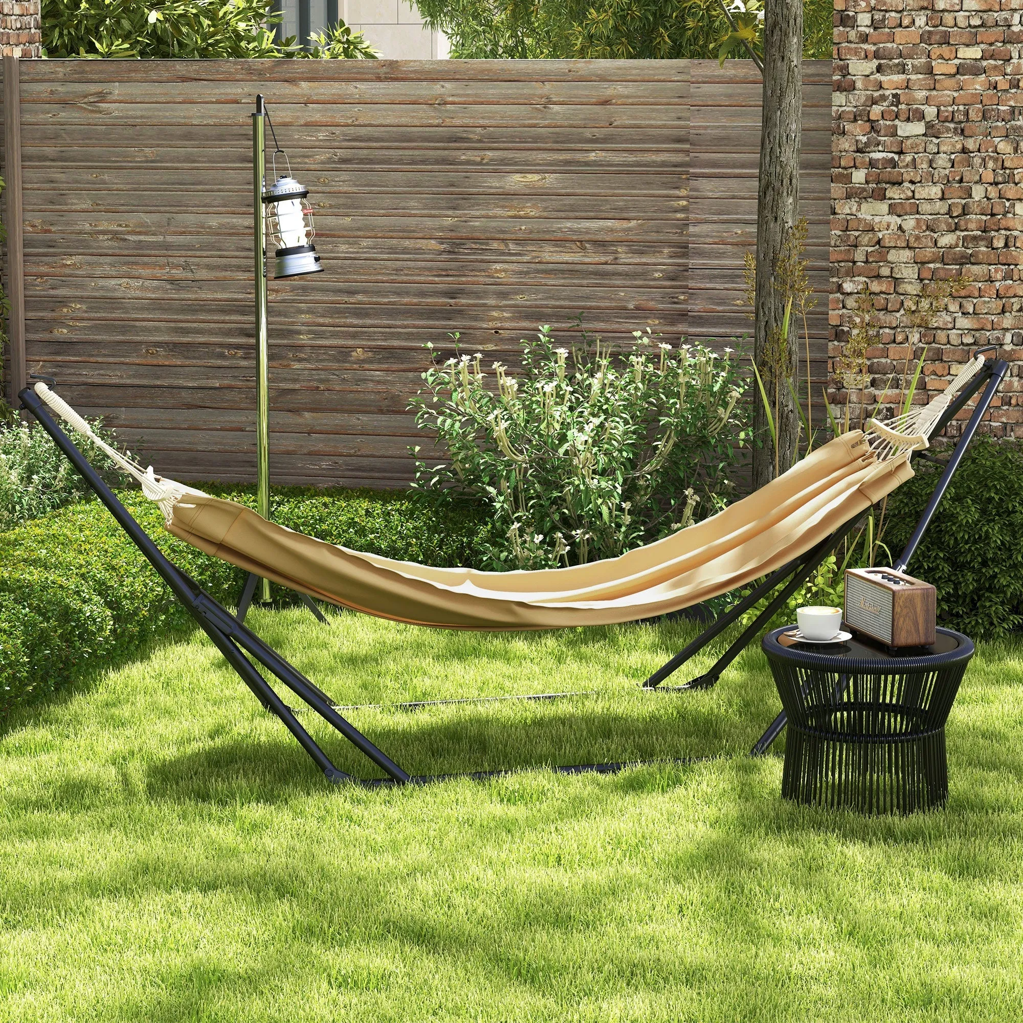 Rootz Steel Hammock Frame - Hammock Stand - Bike Rack - Weatherproof Design - 263cm x 89cm x 100cm