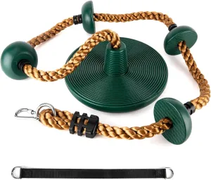 Rope Swing for Tree, Climbing Rope with Platforms - Rope Swing Seat for Treehouse and Outdoor Playground Accessories with w/Carabiner and 4 Foot Strap