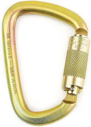 S01813-S(5) Steel Carabiner 50kn (11,200 lb) Rated, Twist Auto Lock, ANSI Certified (Qty: 5)