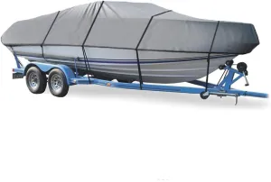 SBU Grey Boat Cover Compatible for Bluewater 16 Hawk BR I/O 1993 1994 1995, Trailering Storage Mooring