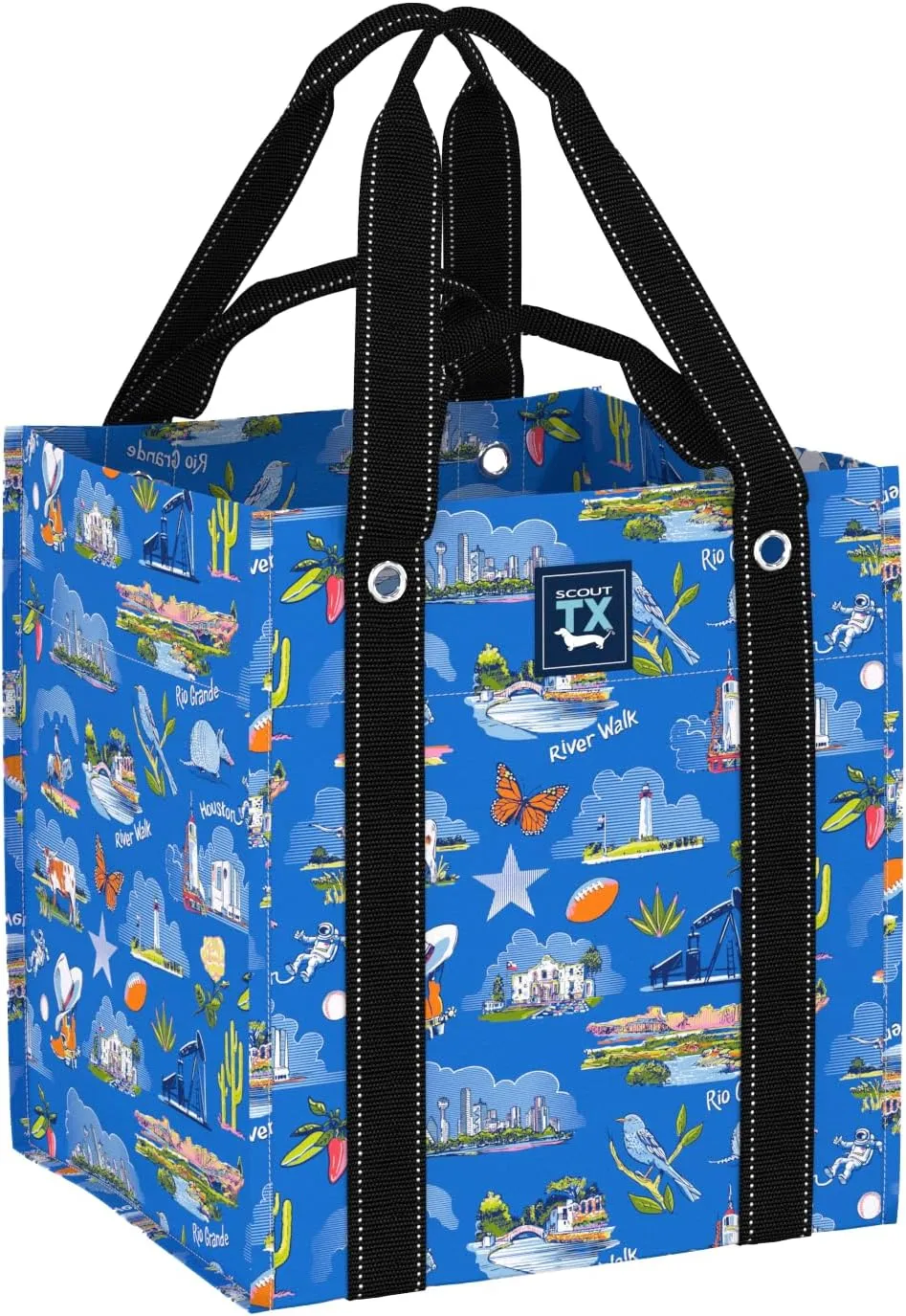 SCOUT Bagette Market Tote, Large Reusable Grocery Bag with Burst-Proof Bottom