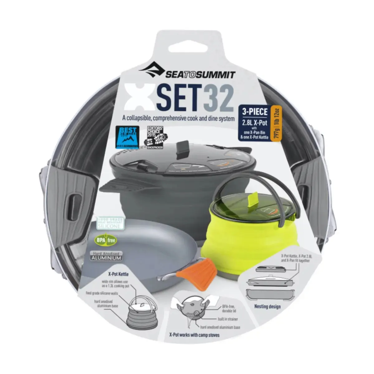 Sea to Summit X-Set 32 - X-Pan, 2.8L X-Pot and X-Kettle - Grey