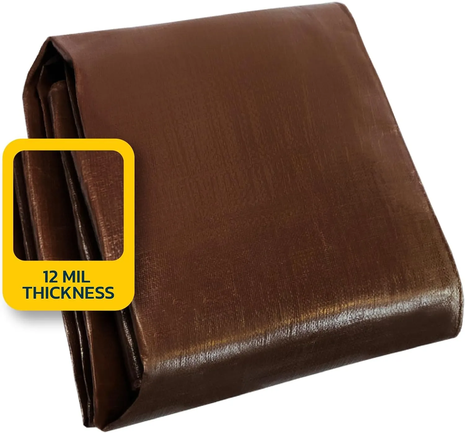 Seal Skin Covers Heavy Duty Waterproof Tarp 20x40 FT, 12 Mil 8 OZ 120 GSM Thick Brown Poly Tarp with Rustproof Grommets, Tear-Proof Cover with Reinforced Edges for Camping, Pool, Canopy Use