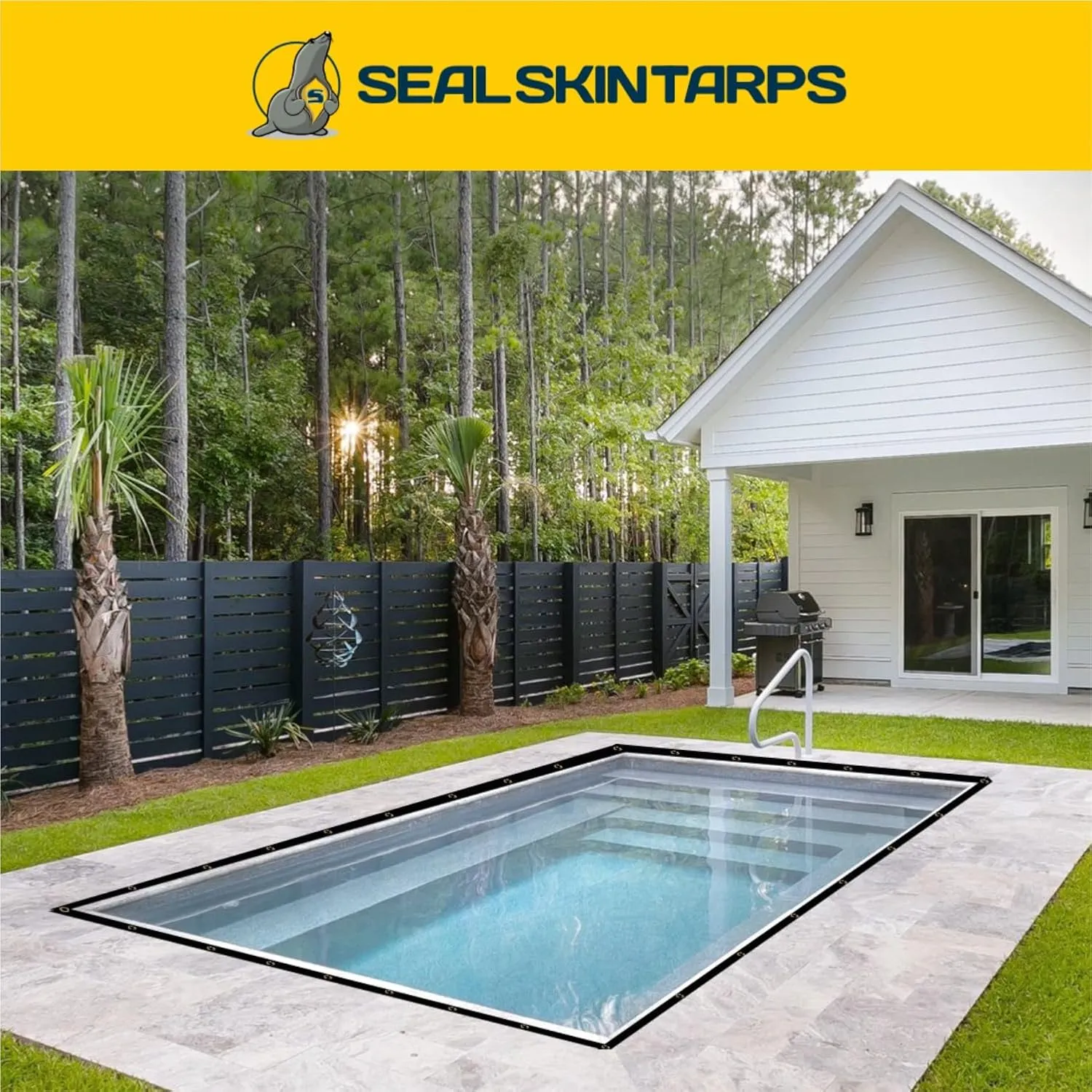 Seal Skin Covers Waterproof Clear Tarp 5x7 FT, 20 Mil 18 OZ 560 GSM Heavy Duty Transparent Vinyl Tarpaulin with Grommets