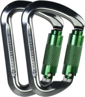 SEPEAK UIAA 30kN Climbing Carabiner Clips, Professional Heavy Duty Twist Locking Carabiners for Climbing,Mountaineering, Rappelling, Camping, Hiking, Swings, Large D Ring Hooks