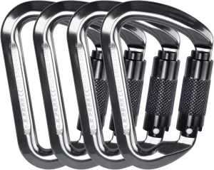 SEPEAK UIAA 30kN Climbing Carabiner Clips, Professional Heavy Duty Twist Locking Carabiners for Climbing,Mountaineering, Rappelling, Camping, Hiking, Swings, Large D Ring Hooks