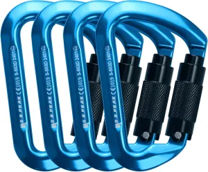 SEPEAK UIAA 30kN Climbing Carabiner Clips, Professional Heavy Duty Twist Locking Carabiners for Climbing,Mountaineering, Rappelling, Camping, Hiking, Swings, Large D Ring Hooks