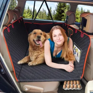 SerPro Back Seat Extender for DogsHard Bottom Dog Car Seat CoverWaterproof Dog Bed Hammock for Car Travel CampingPet Dog Bed Mattress Backseat Protector for Dogs Most Cars Suvs