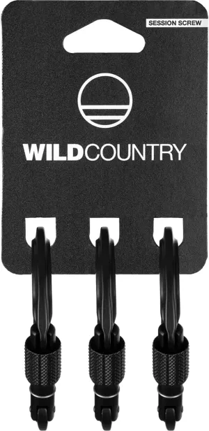 Session Screw Gate Carabiner 3-Pack - Black