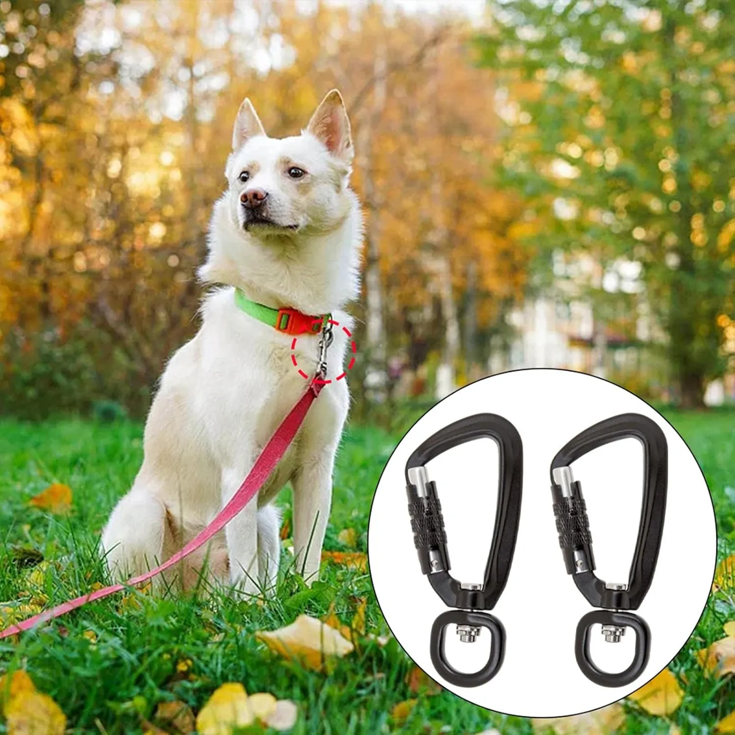 Set of 2 Auto Lock Carabiner Clips for Outdoor Use