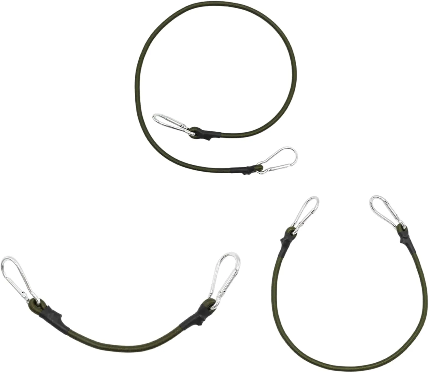Set of 5 Tensioning Strap with Carabiner Bungee Rope Expander with Hook in 4 Size Rubber Tensioner with Carabiner Hook