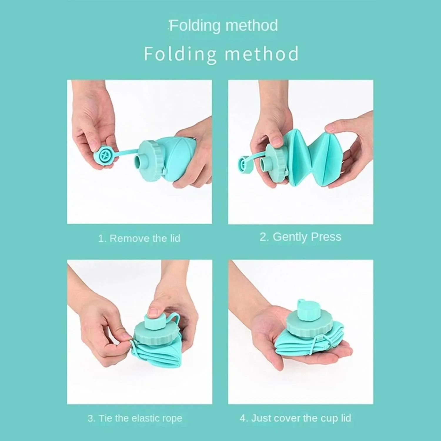 Silicone Folding Cups Portable Outdoor Sports Cup Travel Coffee Cup Drop-Resistant Silicone Water Bottle