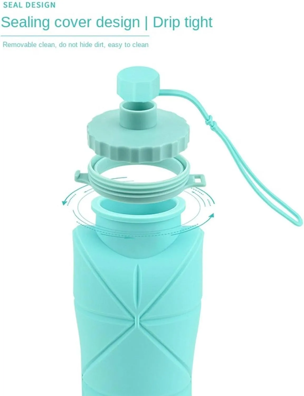 Silicone Folding Cups Portable Outdoor Sports Cup Travel Coffee Cup Drop-Resistant Silicone Water Bottle