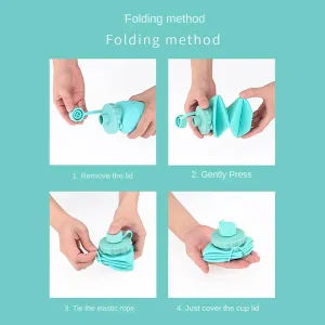 Silicone Folding Cups Portable Outdoor Sports Cup Travel Coffee Cup Drop-Resistant Silicone Water Bottle