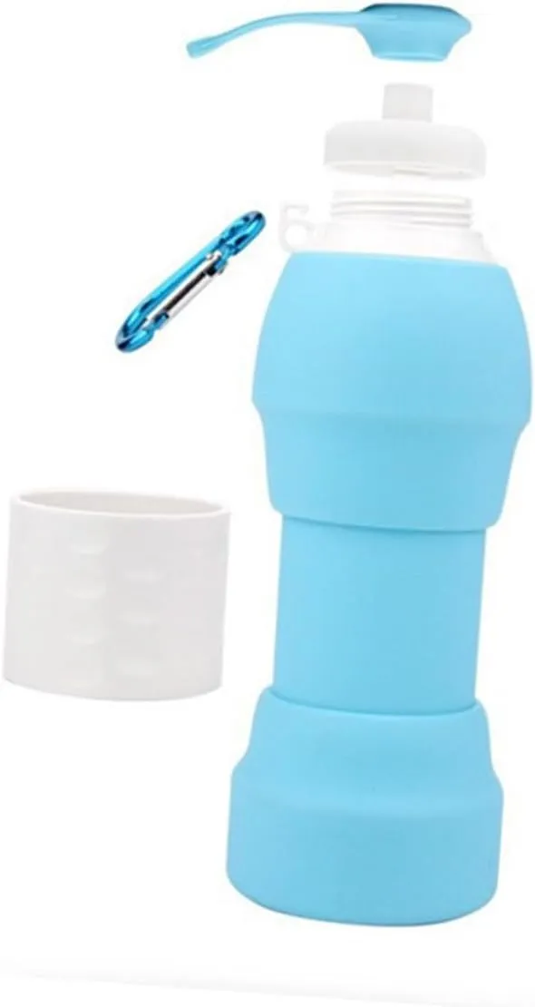 Silicone Water Bottle Flexible Squeeze Sports Bottle Portable Leakproof Travel Mug
