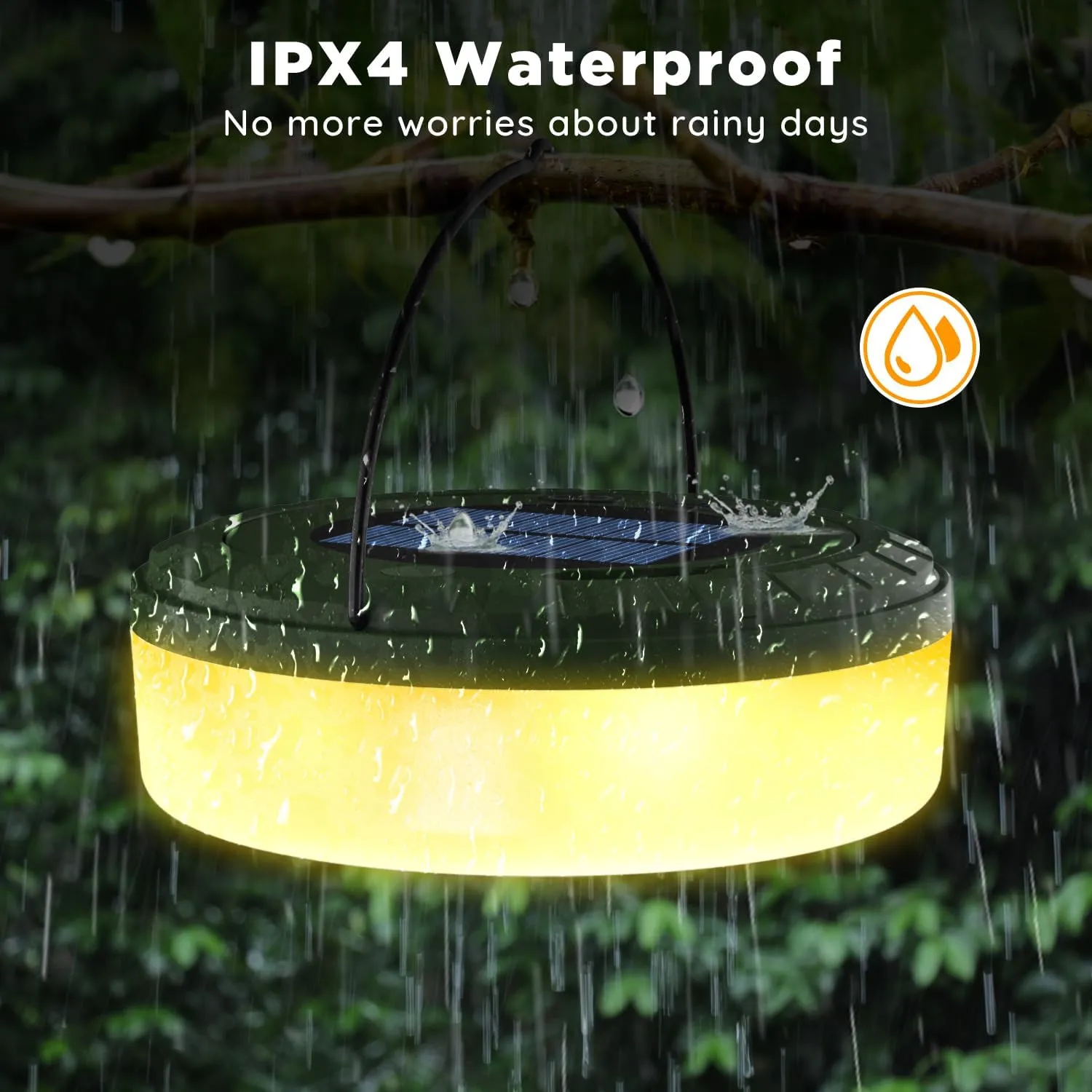 Siloon Solar Camping String Lights Outdoor, 2 in 1 Rechargeable Camping Lights with 5 Modes, 32.8Ft Waterproof Portable Camping Lights, Solar Powered and USB Charging, Tent Lights for Camping Hiking