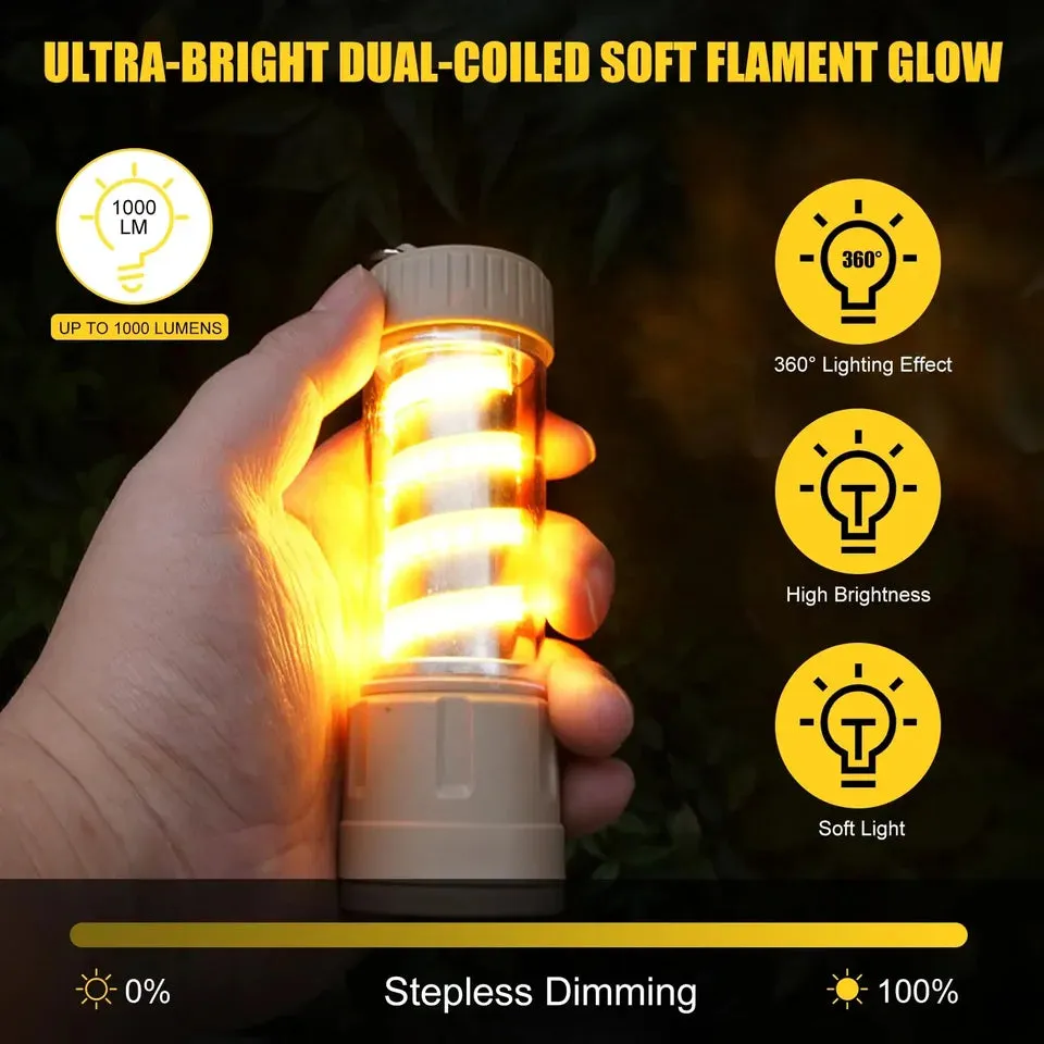 Skywolfeye LED Camping Flashlight Rechargable Hanging Tent Light Atmosphere Lamp Multifunction Emergency Torch5 Modes