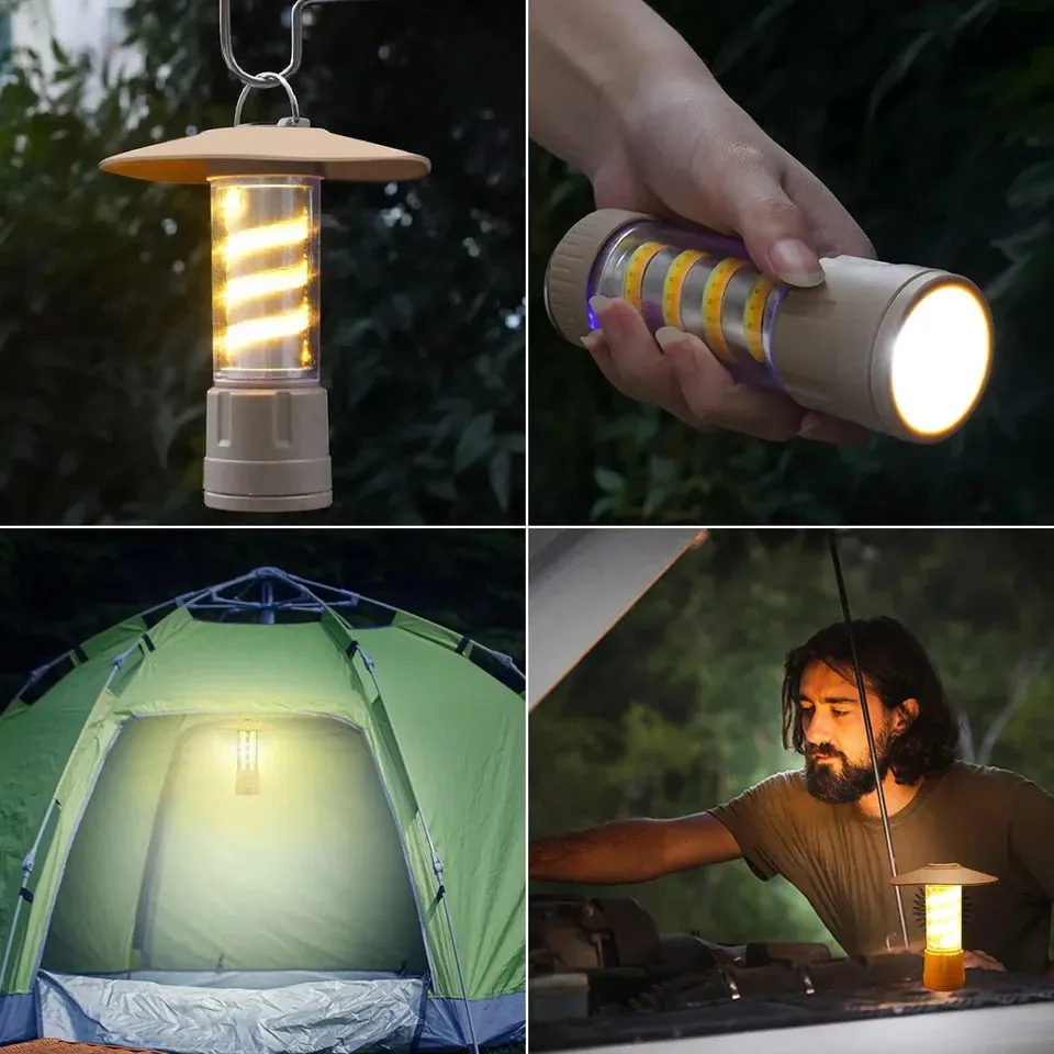 Skywolfeye LED Camping Flashlight Rechargable Hanging Tent Light Atmosphere Lamp Multifunction Emergency Torch5 Modes