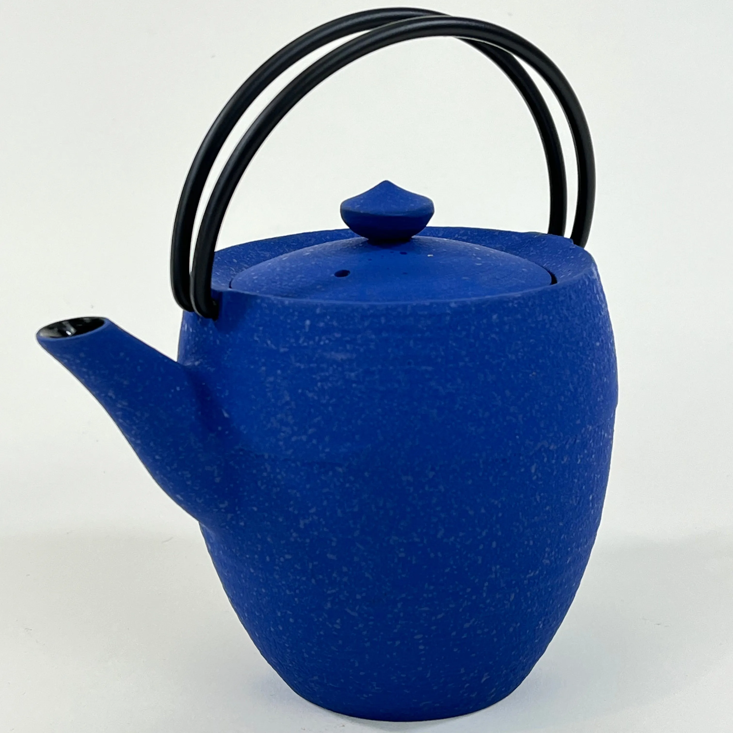 Small Japanese Blue enamel lined Iron kettle 5”