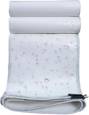 Small Multipurpose Cover, 500g/㎡ Reinforced Thick PVC Tarp Sheet for Car Garden Furniture Caravan Cover, White(4x4m)