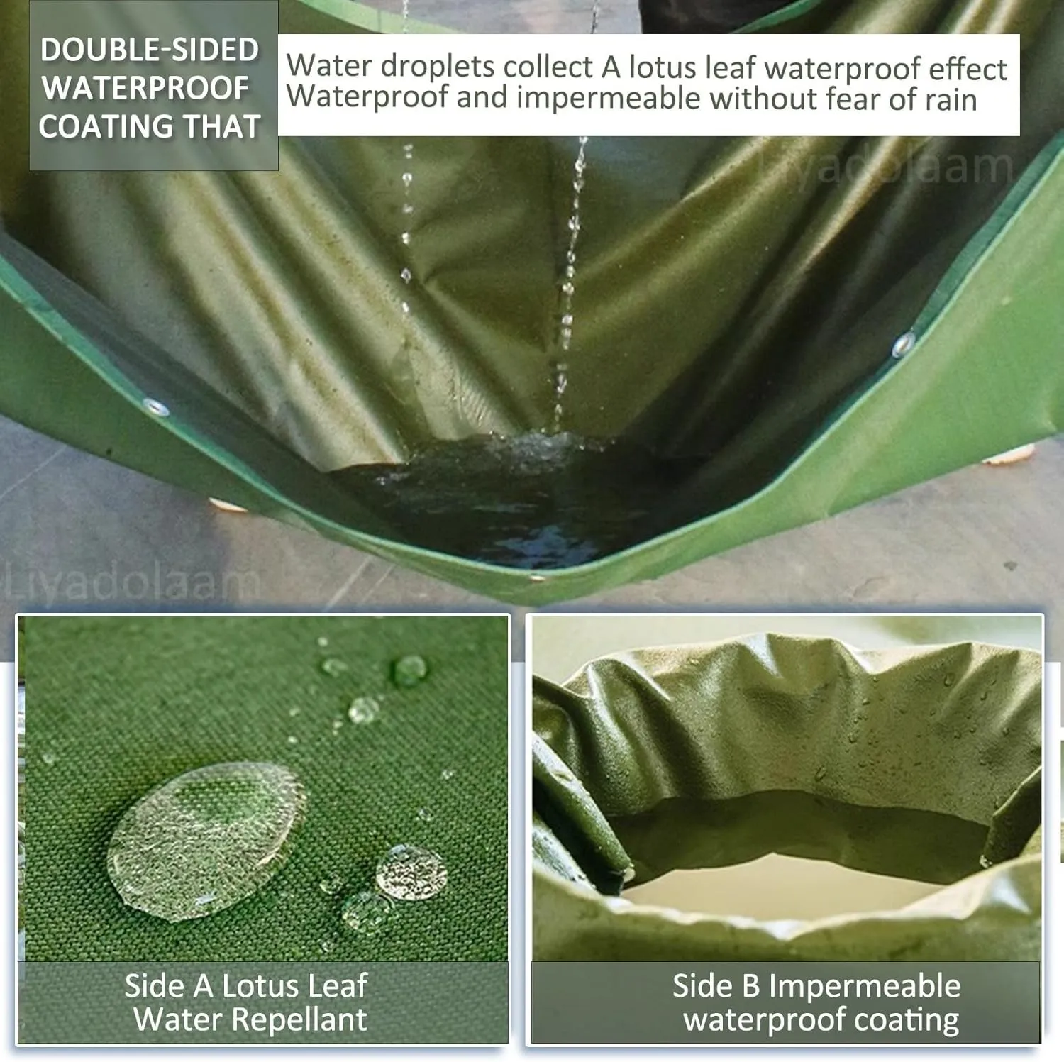 Small Multipurpose Cover, Green 600g/m² Heavy Duty Canvas Tarp with Grommets for Outdoor Camping,Car Furniture Ground Multipurpose Sheet Covers(1x2m)