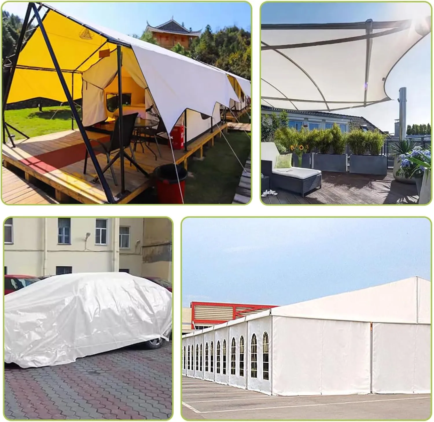 Small Multipurpose Cover, Heavy Duty White Canvas Tarp Sheet with Reinforced Grommets, Multipurpose Cover for Outdoor Ground Car Furniture(1.5x2m)