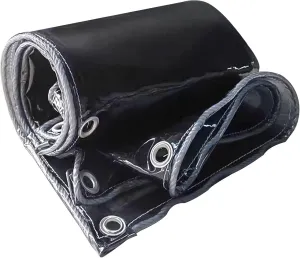 Small Multipurpose Cover, PVC Clear Heavy Duty Cover Transparent Tarp Sheet with Grommets and Reinforced Edges for Multipurpose Outdoor Use, Black Translucent(1.5x1.8m)
