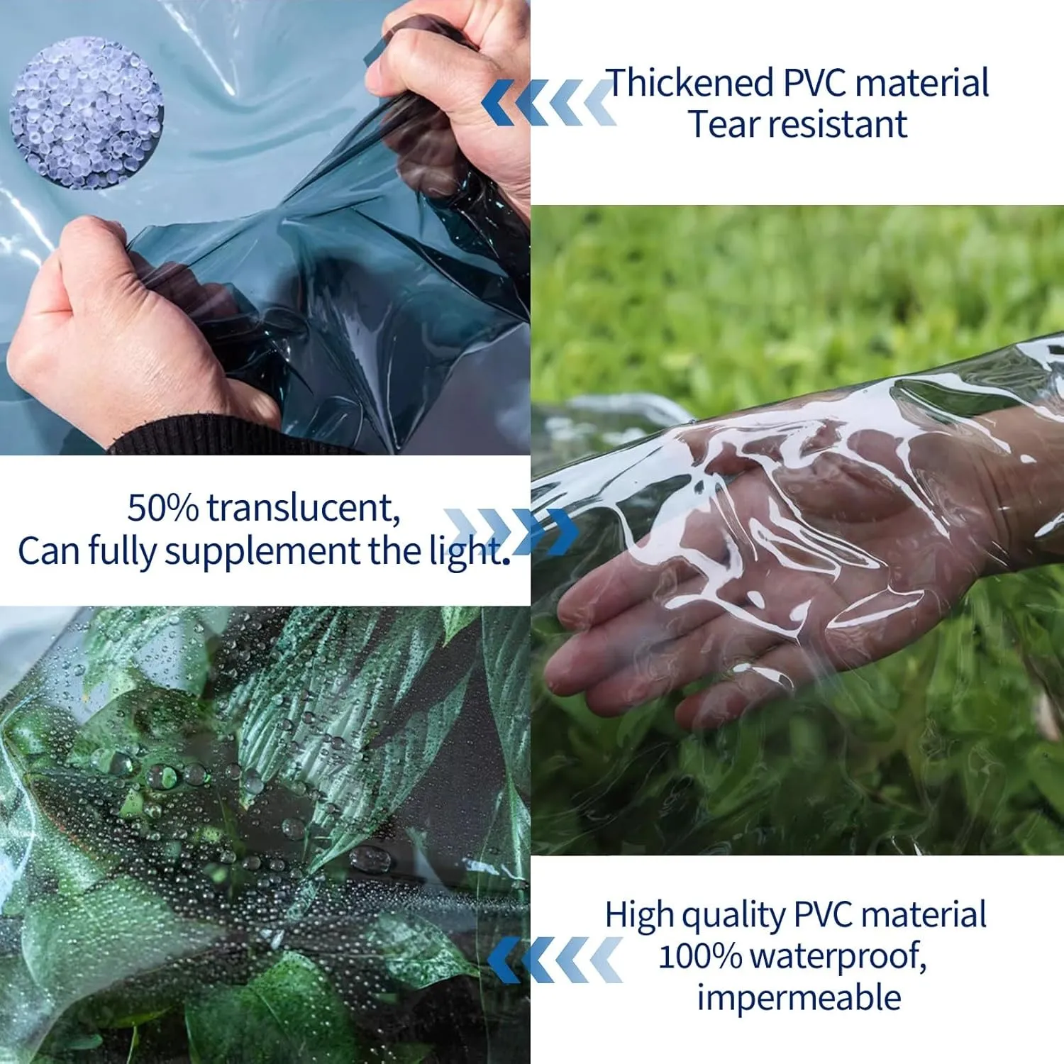 Small Multipurpose Cover, PVC Clear Heavy Duty Cover Transparent Tarp Sheet with Grommets and Reinforced Edges for Multipurpose Outdoor Use, Black Translucent(1.5x1.8m)