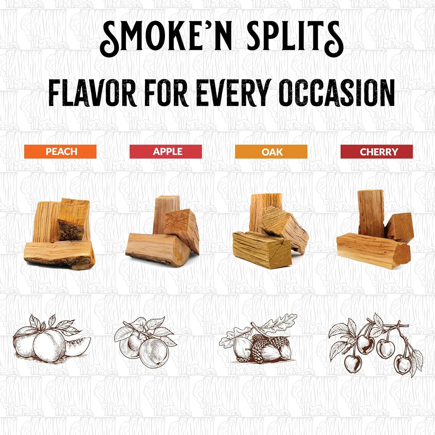 Smoke'n Splits by Tiny Timbers USDA Grade Kiln Dried Hardwood Cooking Chunks for Smokers & BBQ Grills | 5" Short Splits | USA Sourced | 6 lb. | 400  cu. in. | Apple Wood