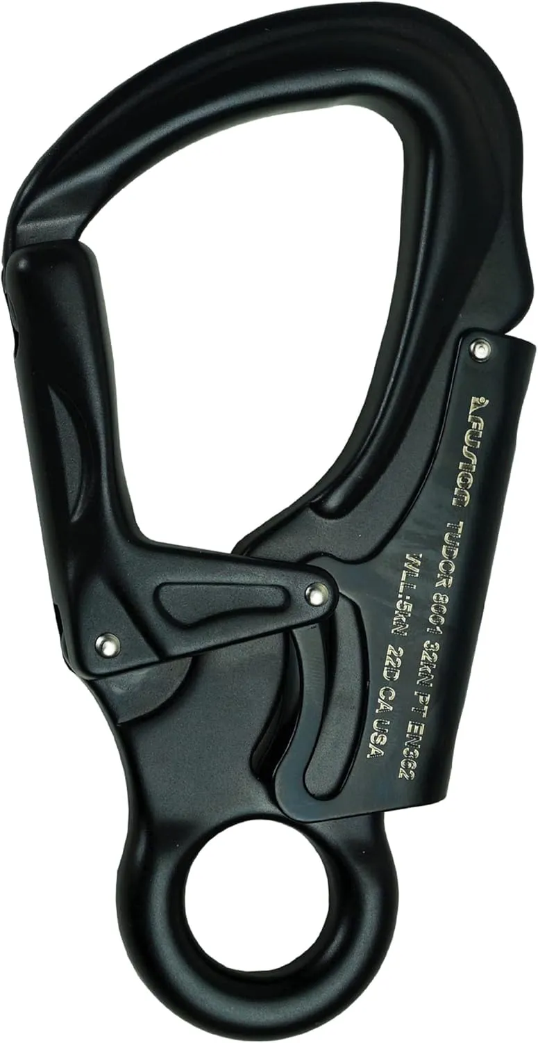 Snap Auto Locking Carabiner 32KN - Fusion Climb® Tudor - Professional Rock Climbing Carabiner - Heavy Duty Steel Clip - Snap Locking Carabiner for Climbing, Rappelling, D Shaped - UIAA ANSI Compliant