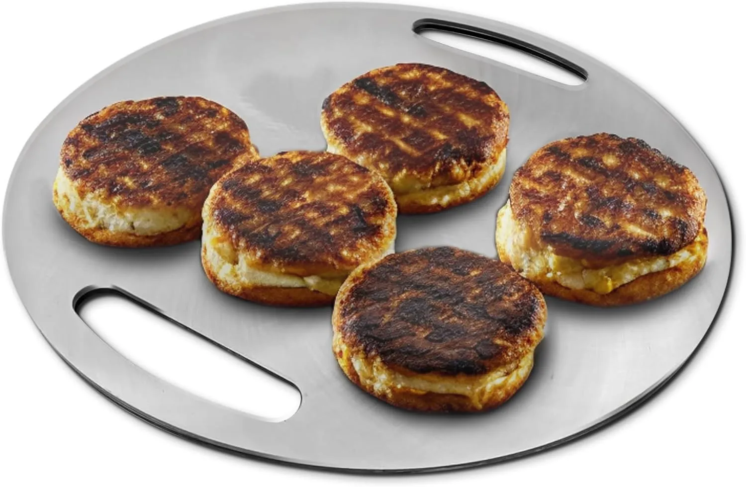 SnS Grills Slow 'N Sear Carbon Steel Flat Top Plancha Griddle - Rotating Durable Griddle for Kettle Grill BBQs - Outdoor Cooking Accessory - Fits 22” Kettles