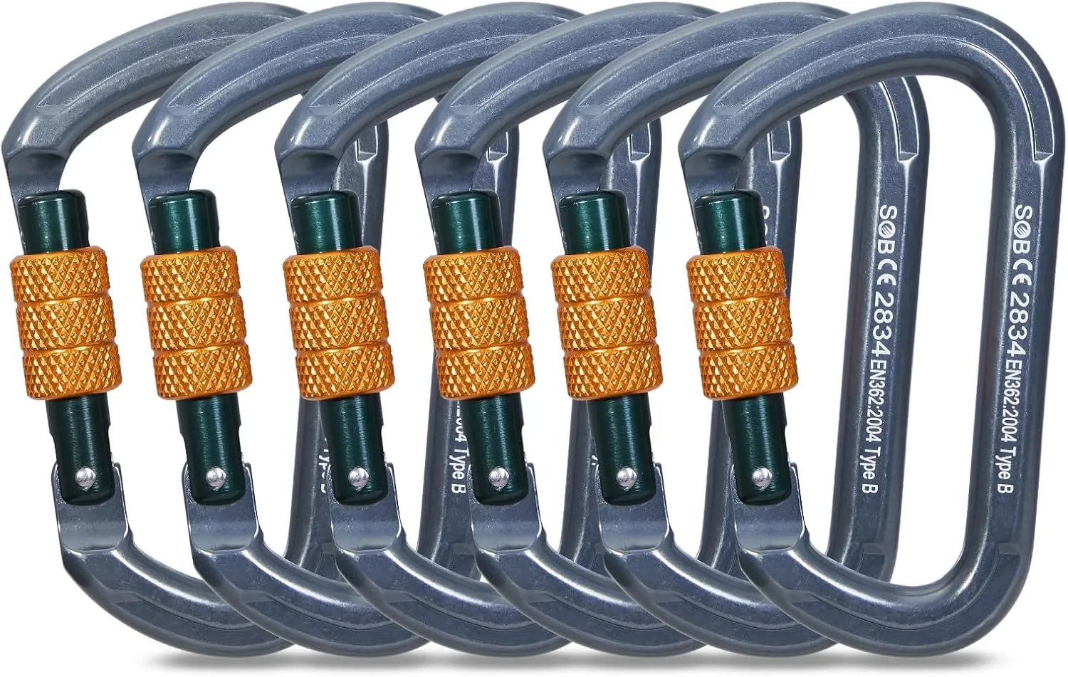 SOB Auto Locking Climbing Carabiner Clips,Heavy Duty Asymmetrical Carabiner Connector Used for Rappelling Gear Rescue Outdoor Projects Dog Leash