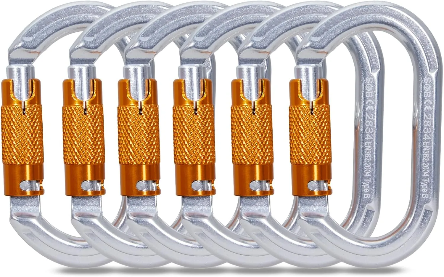 SOB Auto Locking Climbing Carabiner Clips,Heavy Duty Asymmetrical Carabiner Connector Used for Rappelling Gear Rescue Outdoor Projects Dog Leash